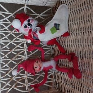 Annalee~ Elf shelf sitter & Santa mouse w/stocking